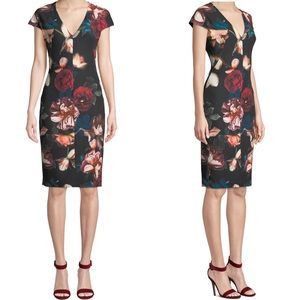 NWT Black Halo Greyson Sheath Dress in Dark Floral
